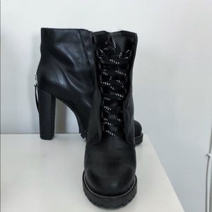 Genuine leather heeled boots